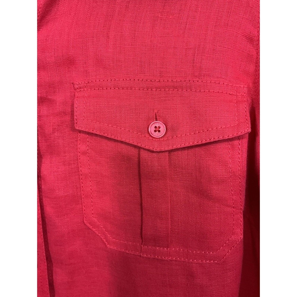 Red Button-Up Women's Top - Picture 2 of 7